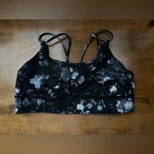 Lululemon Black and Gray Tie-Dye Sports Bra